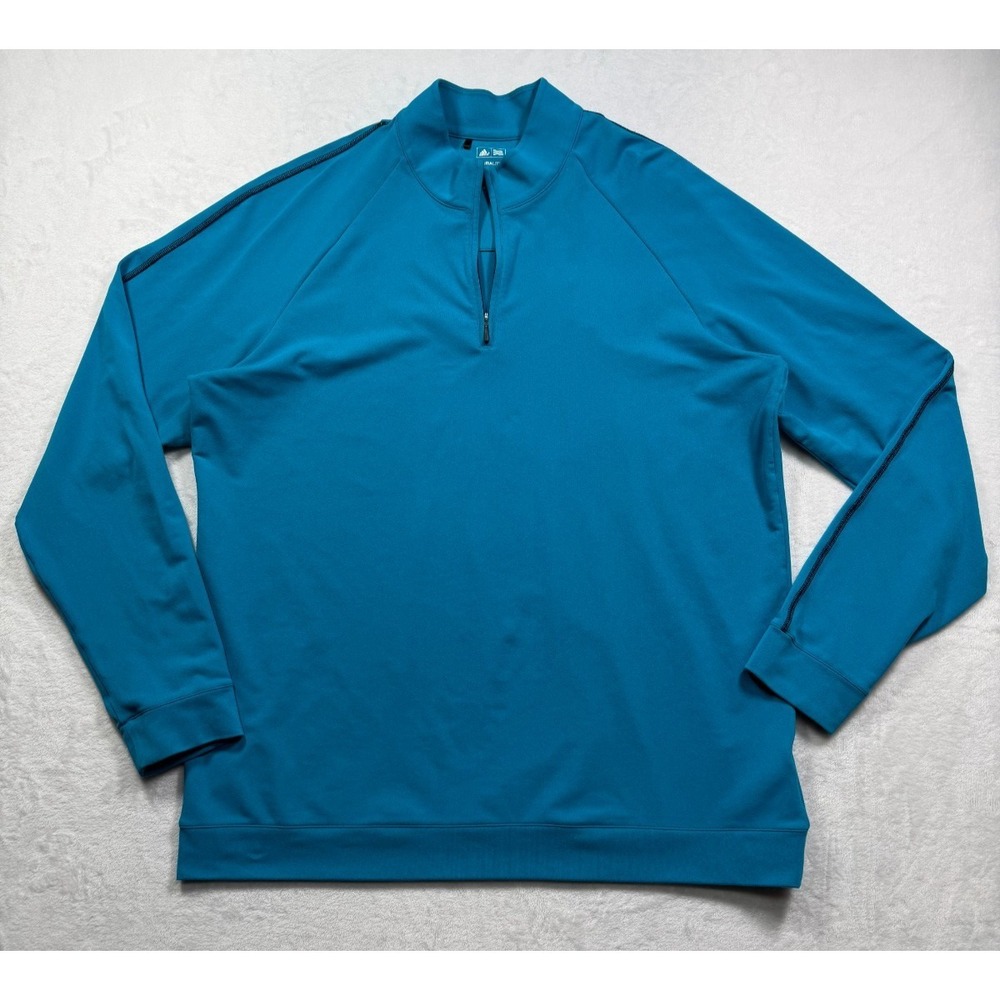 Adidas Golf Pullover Mens Size XL Blue Quarter-Zip Performance ClimaLite